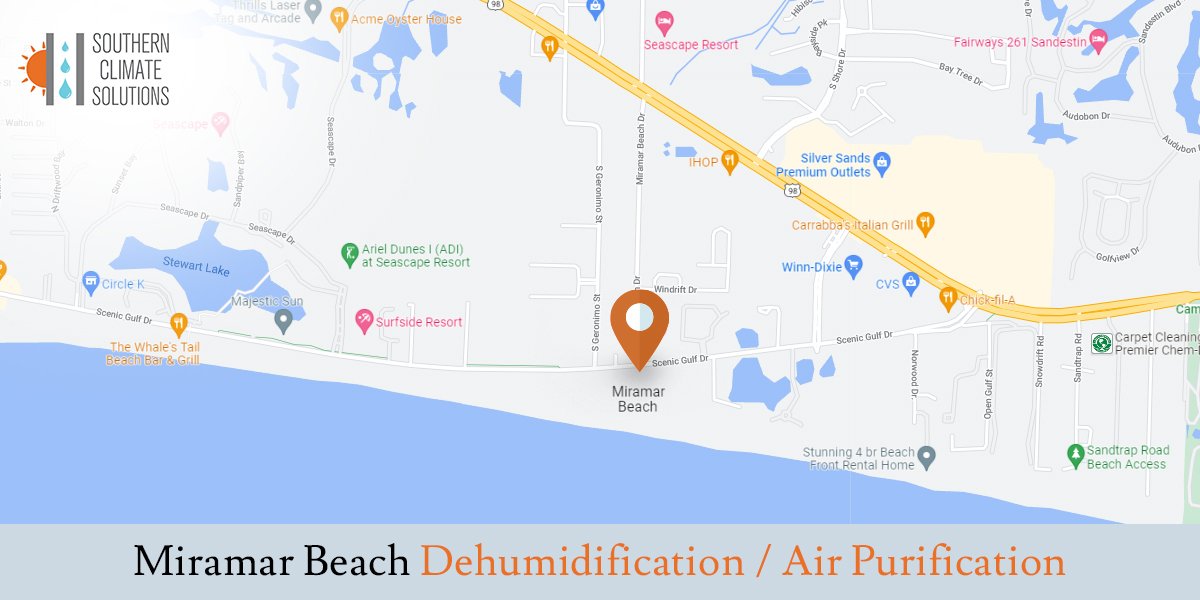 A Google Maps location image of Miramar Beach, FL